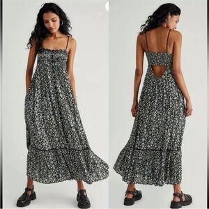 Free People Black Floral Maxi Dress